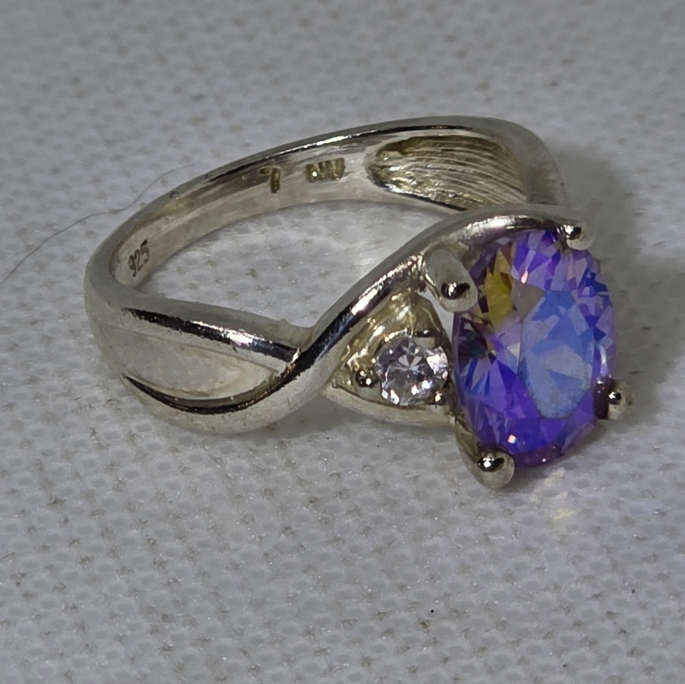 Mercury Mist Topaz Designer Signed Ring - Picture 3 of 8
